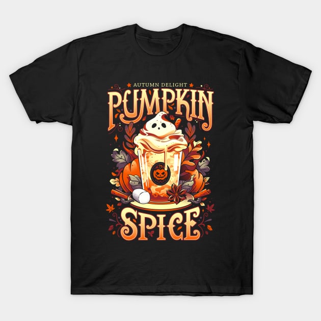 Ghostly Pumpkin Spice - Cute Food T-Shirt by Snouleaf